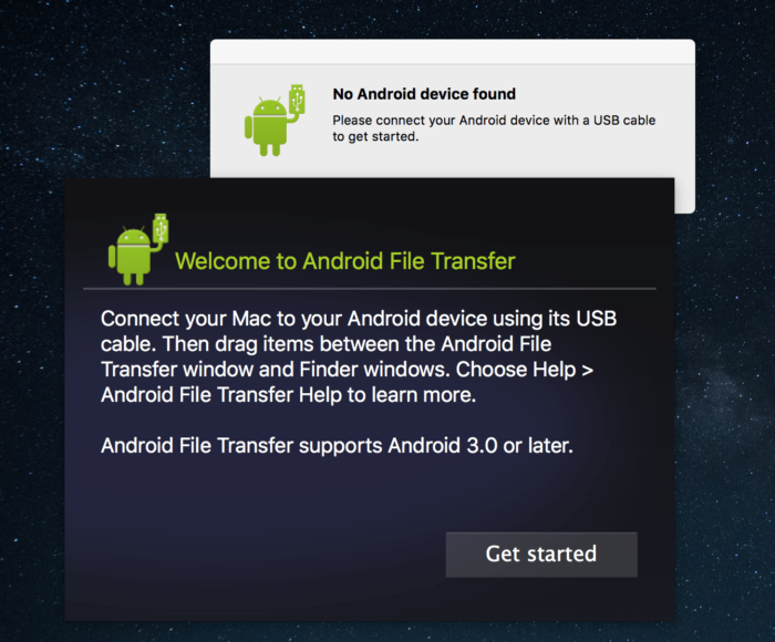 Download and install android file transfer